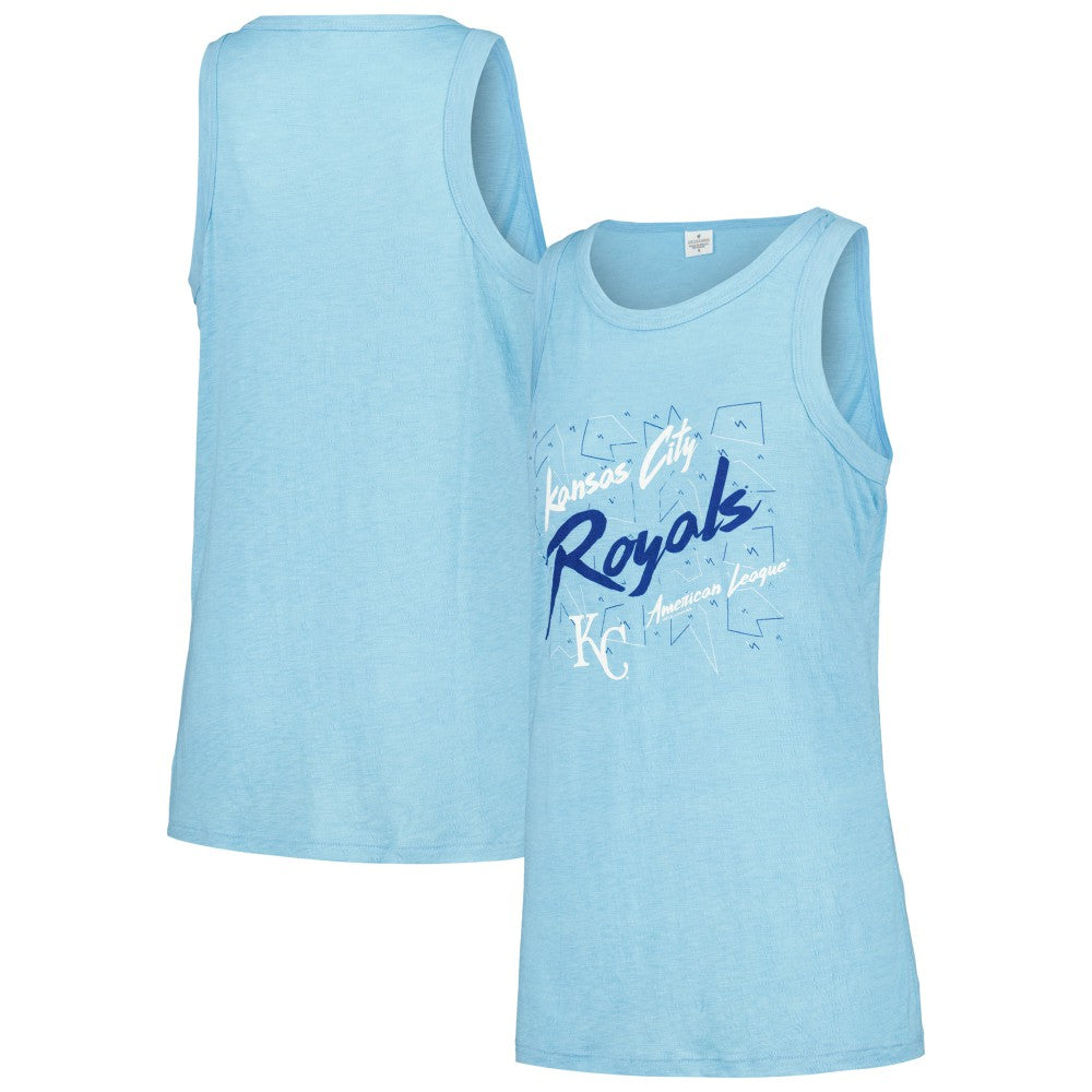 Light Blue Kansas City Royals Soft as a Grape Women's Gauze High Neck Tank Top
