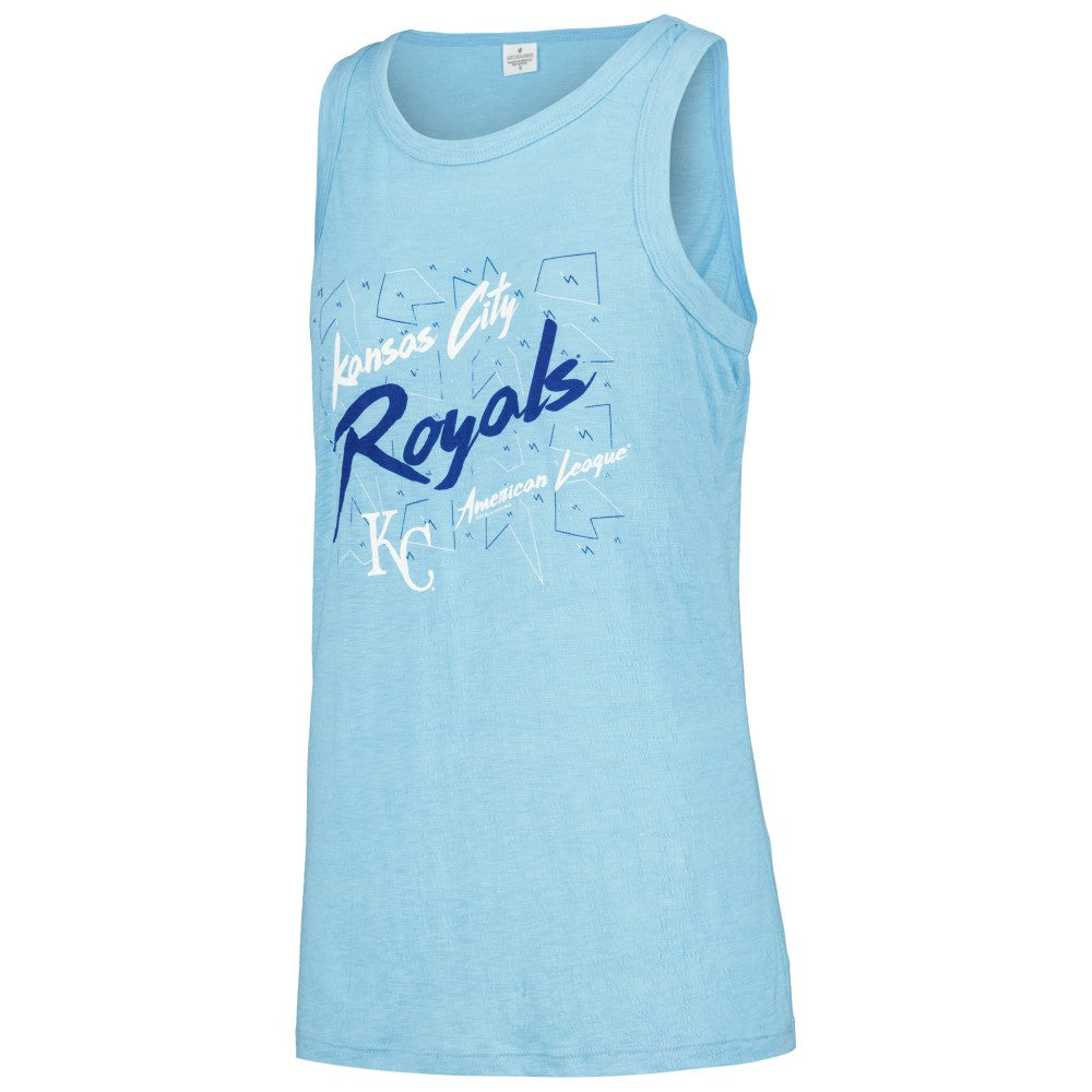 Light Blue Kansas City Royals Soft as a Grape Women's Gauze High Neck Tank Top
