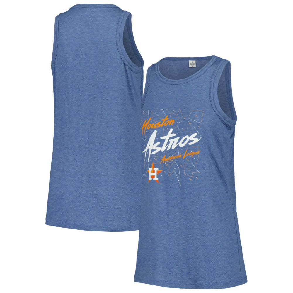 Navy Houston Astros Soft as a Grape Women's Gauze High Neck Tank Top