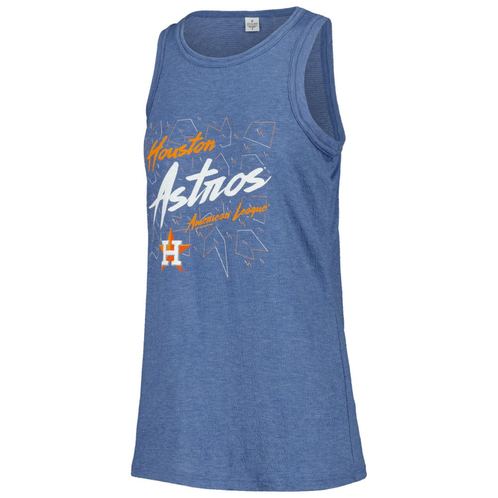 Navy Houston Astros Soft as a Grape Women's Gauze High Neck Tank Top