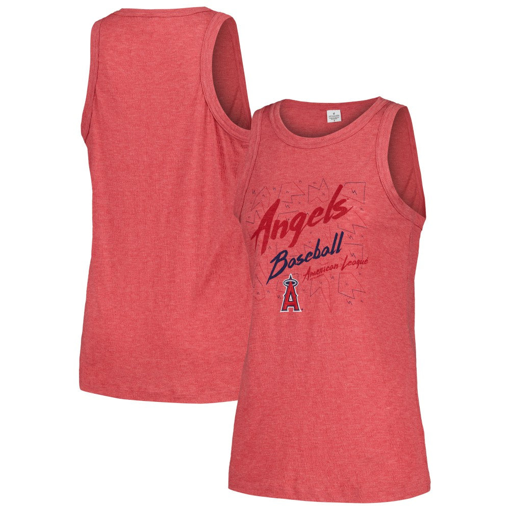 Red Los Angeles Angels Soft as a Grape Women's Gauze High Neck Tank Top
