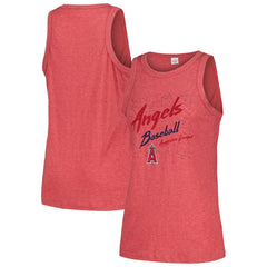 Red Los Angeles Angels Soft as a Grape Women's Gauze High Neck Tank Top