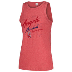 Red Los Angeles Angels Soft as a Grape Women's Gauze High Neck Tank Top