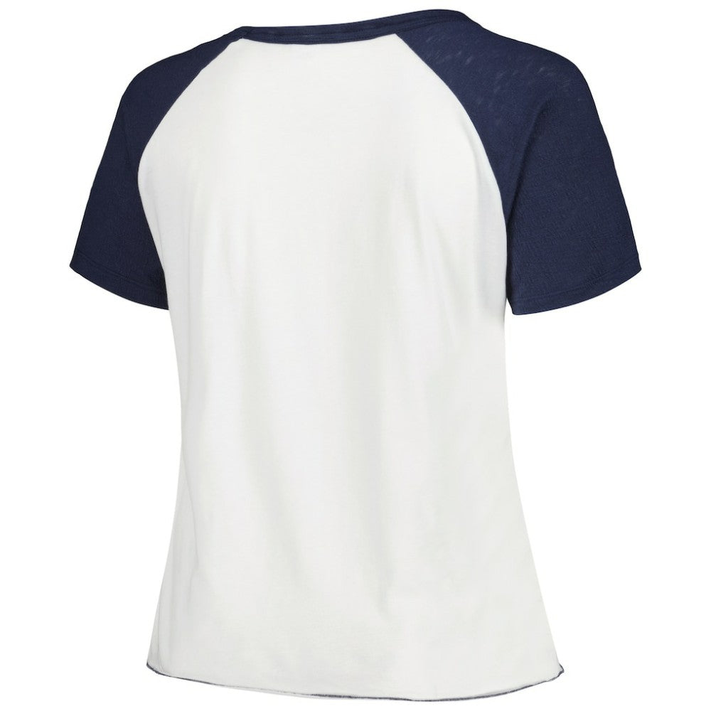 White Tampa Bay Rays Soft as a Grape Women's Plus Size Baseball Raglan T-Shirt