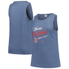 Navy Boston Red Sox Soft as a Grape Women's Plus Size Curvy High Neck Tri-Blend Tank Top