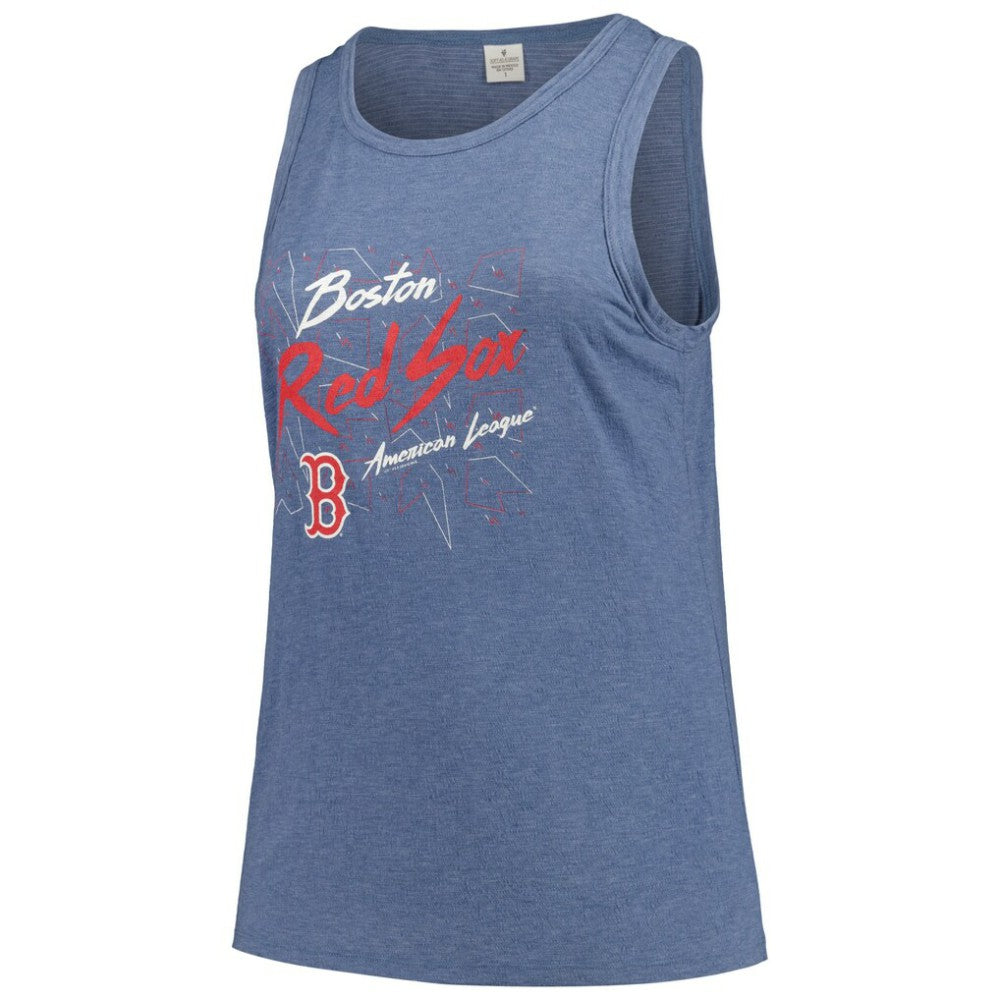 Navy Boston Red Sox Soft as a Grape Women's Plus Size Curvy High Neck Tri-Blend Tank Top