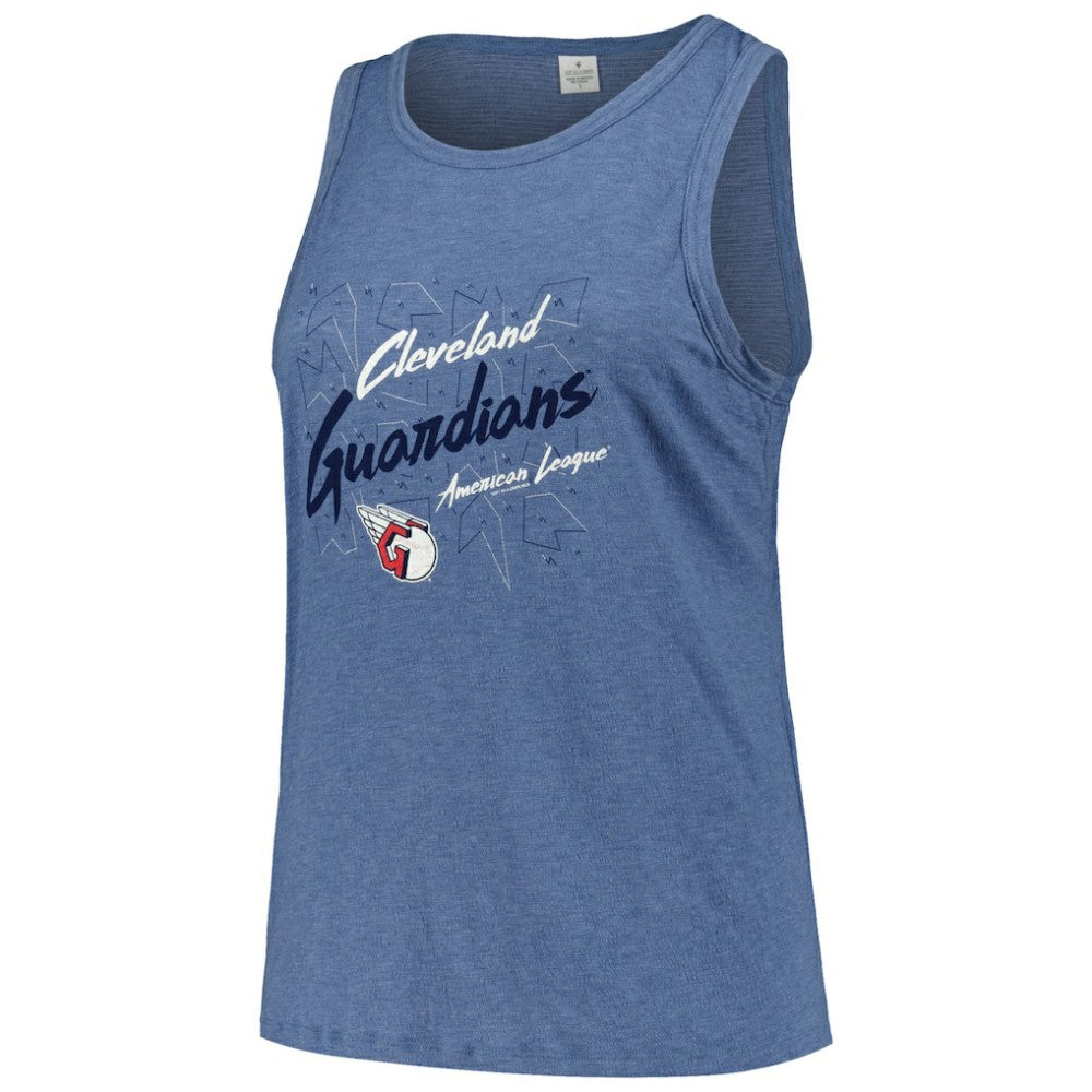 Navy Cleveland Guardians Soft as a Grape Women's Plus Size Curvy High Neck Tri-Blend Tank Top