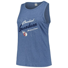 Navy Cleveland Guardians Soft as a Grape Women's Plus Size Curvy High Neck Tri-Blend Tank Top
