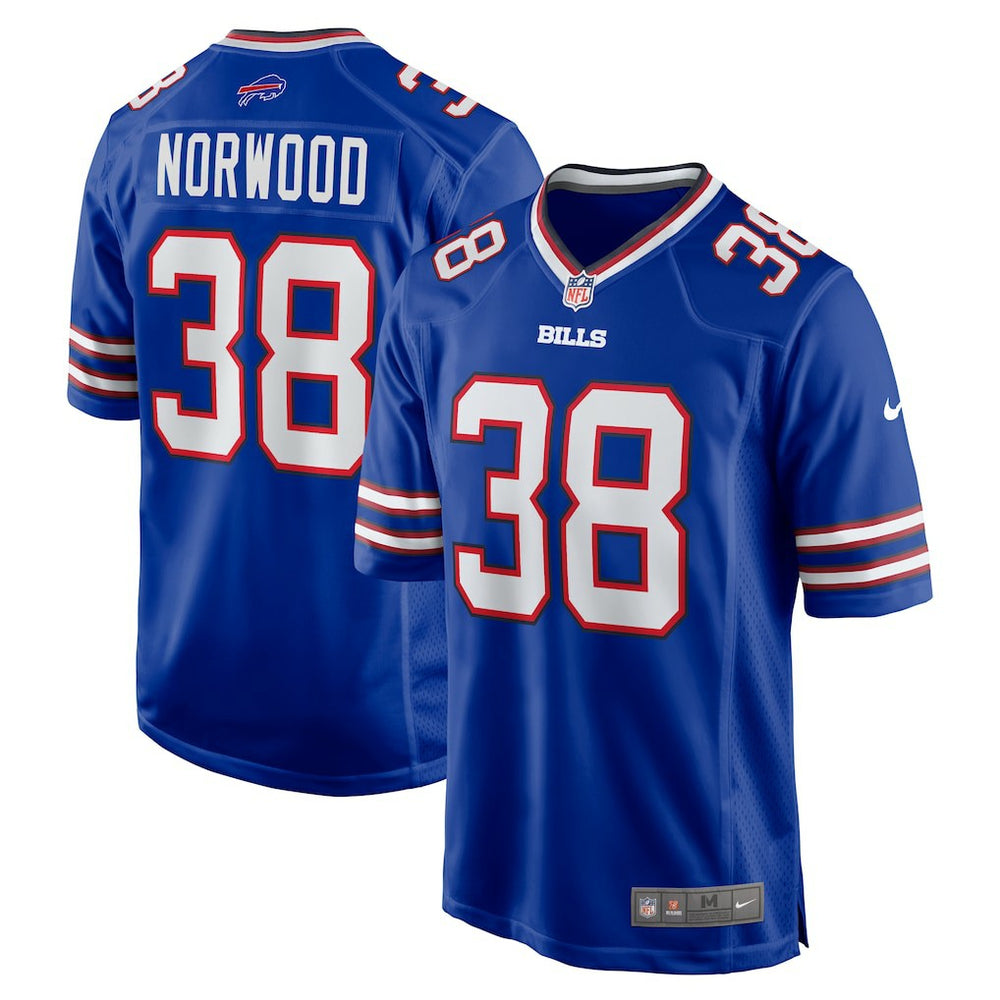 Tre Norwood  Team Game Jersey - Buffalo Bills Jerseys