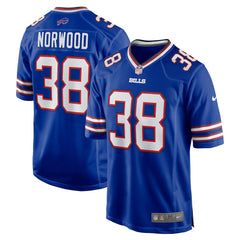 Tre Norwood  Team Game Jersey - Buffalo Bills Jerseys