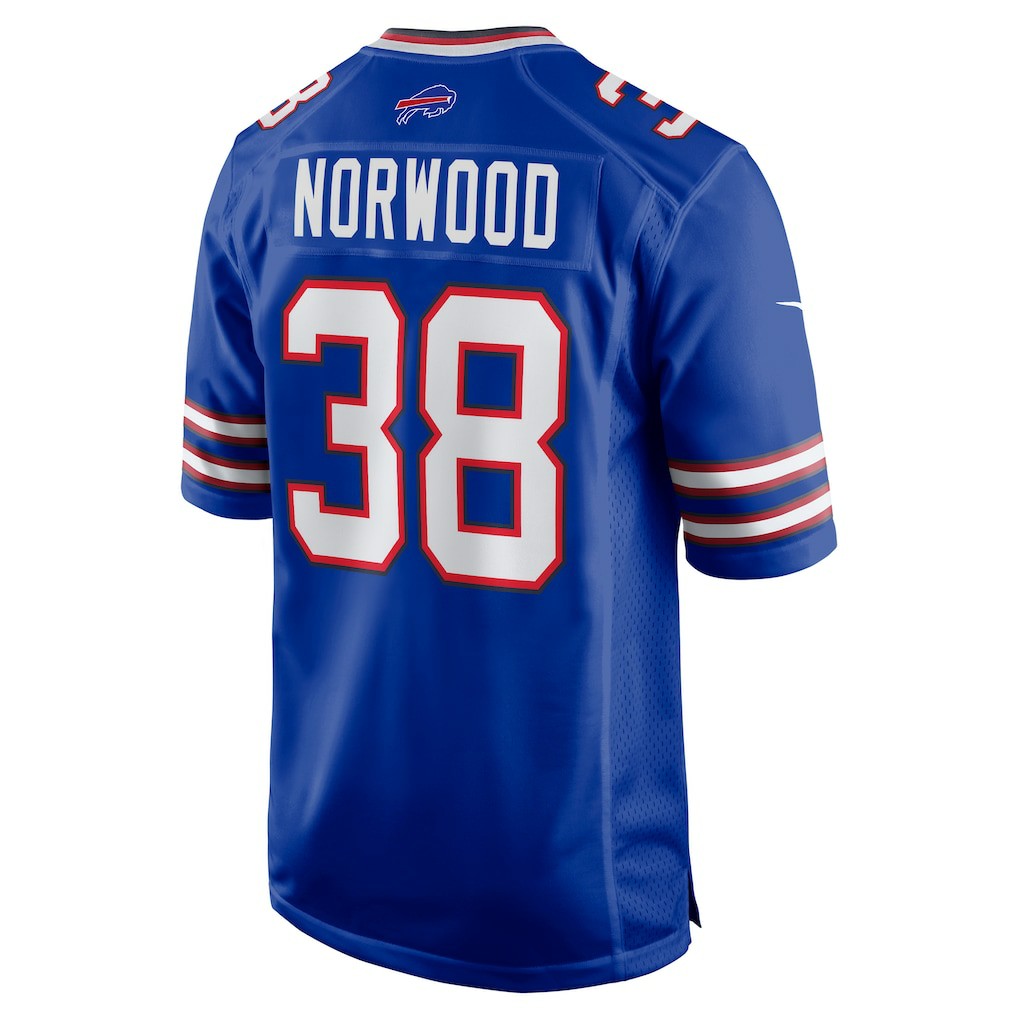 Tre Norwood  Team Game Jersey - Buffalo Bills Jerseys