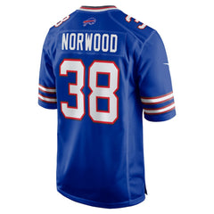 Tre Norwood  Team Game Jersey - Buffalo Bills Jerseys