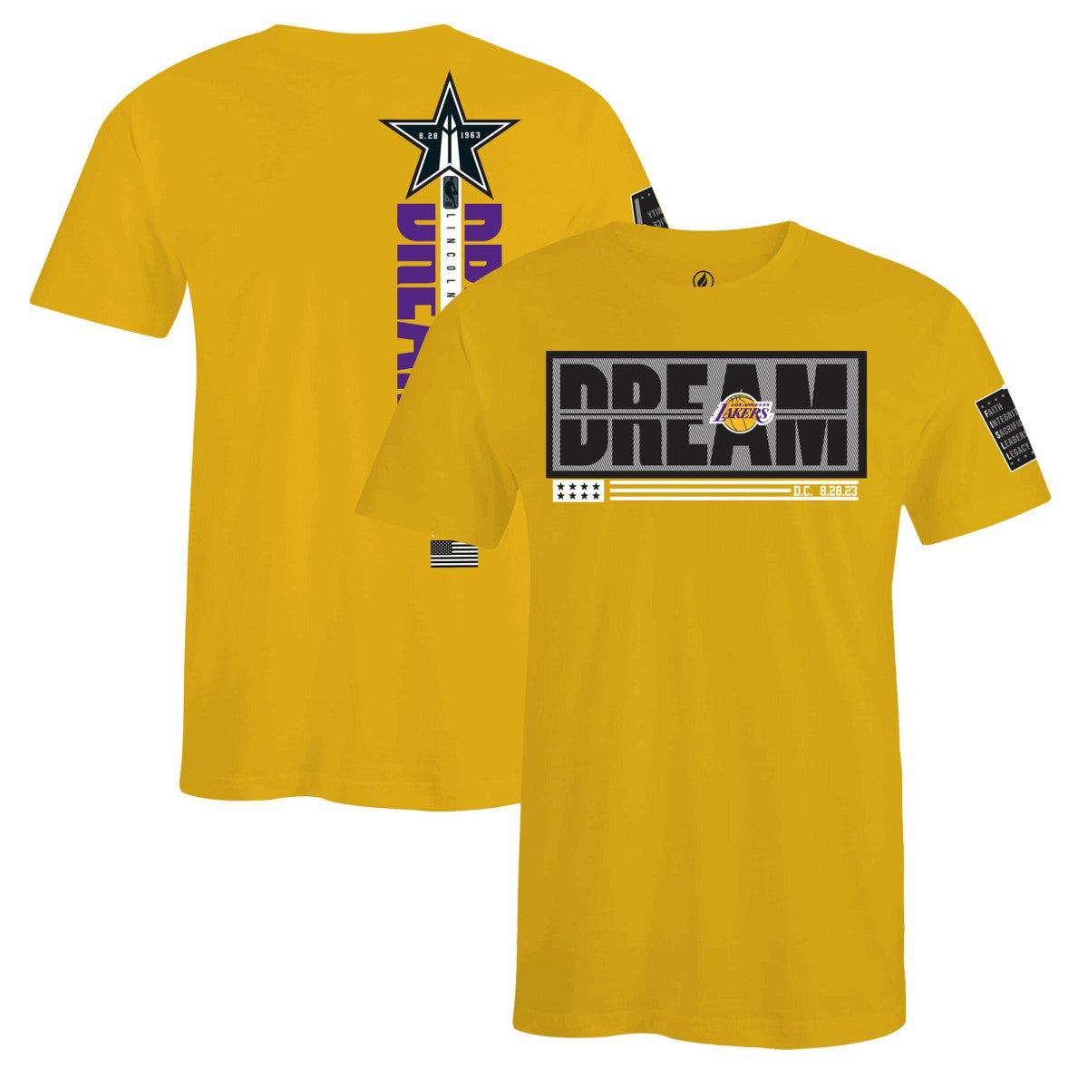 Los Angeles Lakers FISLL x Black History Collection Unisex T-Shirt - Gold discount