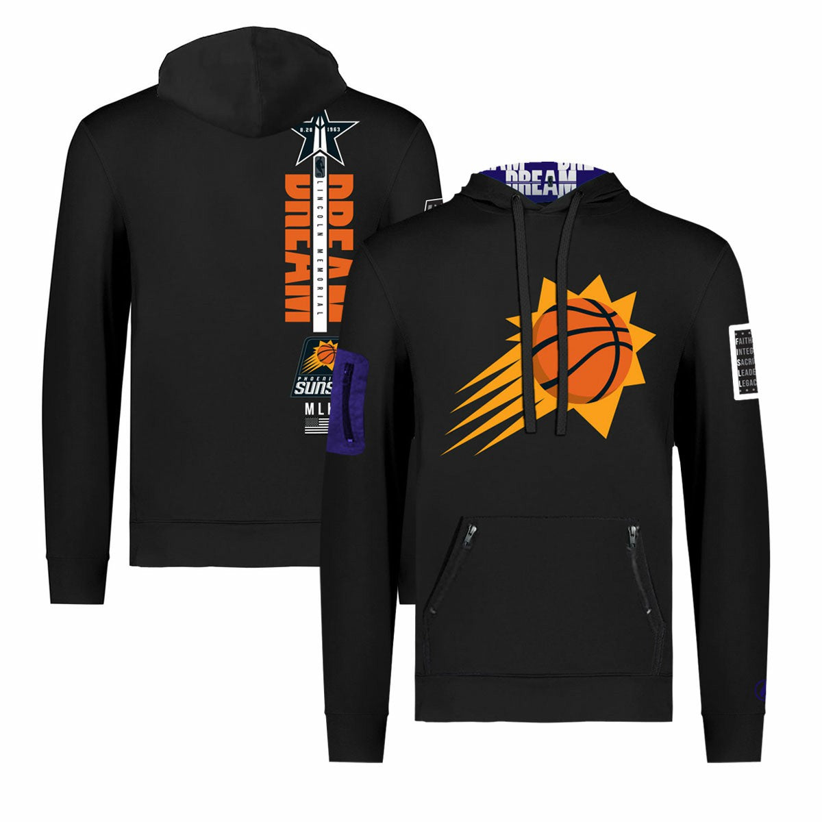 Phoenix Suns FISLL x Black History Collection Unisex Pullover Hoodie - Black cheap