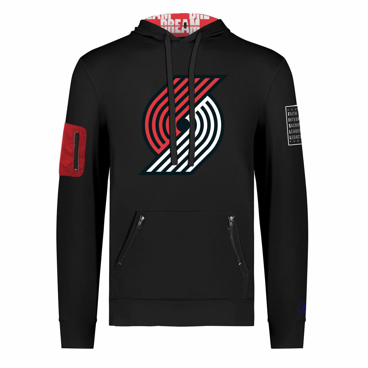 Portland Trail Blazers FISLL x Black History Collection Unisex Pullover Hoodie - Black discount