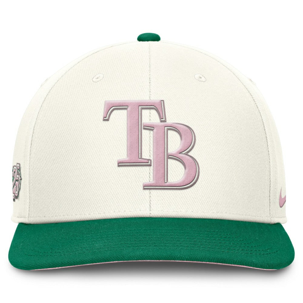 Cream/Green Tampa Bay Rays Nike Sail Pro Performance Snapback Hat