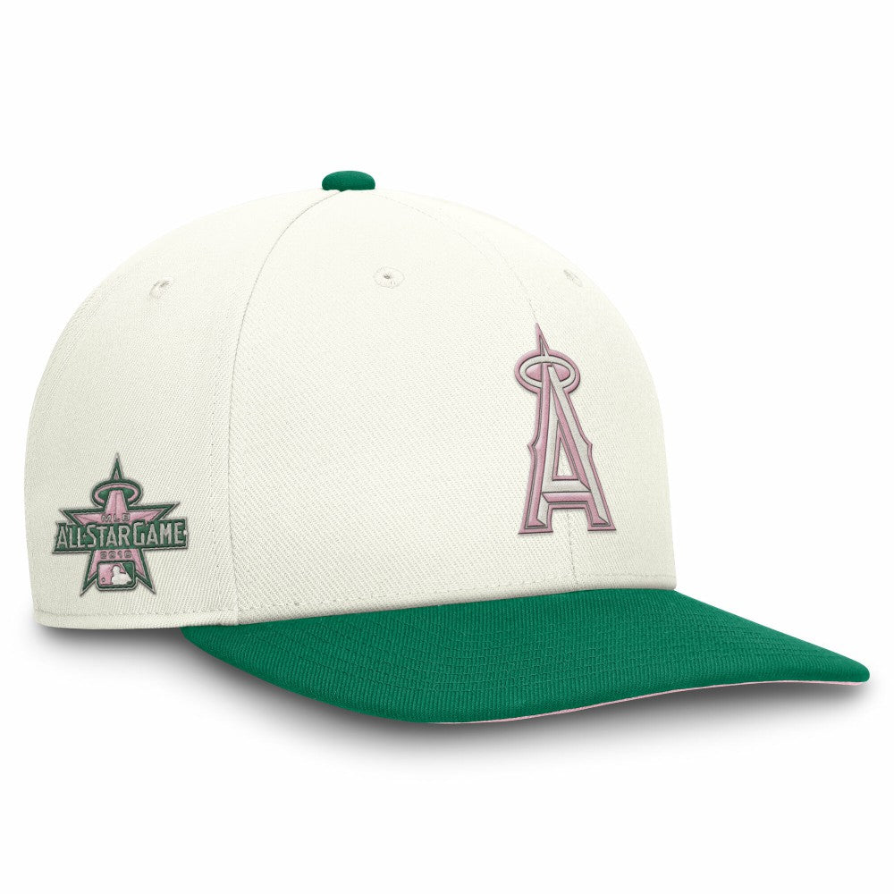 Cream/Green Los Angeles Angels Nike Sail Pro Performance Snapback Hat