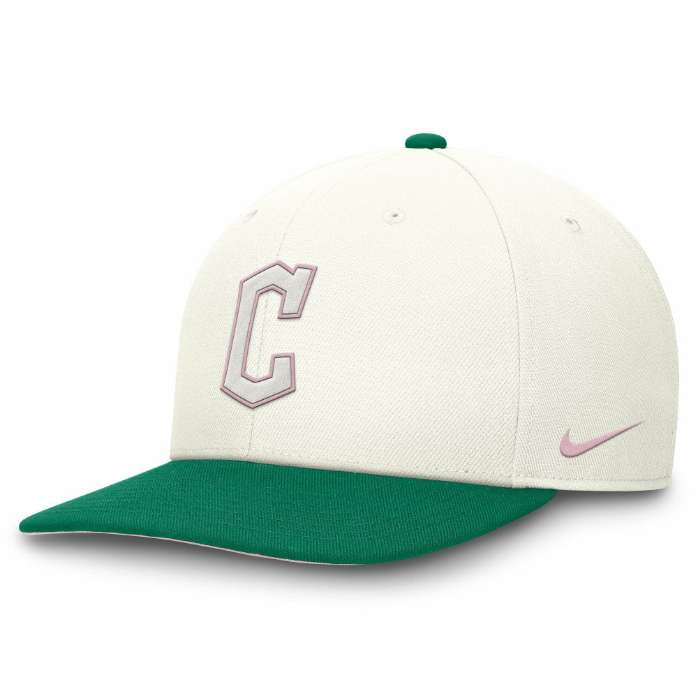 Cream/Green Cleveland Guardians Nike Sail Pro Performance Snapback Hat