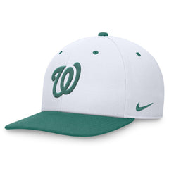White/Green Washington Nationals Nike Bicoastal Two-Tone Pro Performance Snapback Hat
