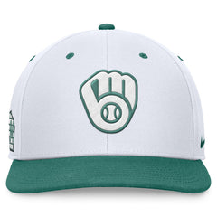 White/Green Milwaukee Brewers Nike Bicoastal Two-Tone Pro Performance Snapback Hat