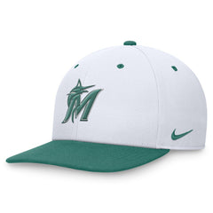 White/Green Miami Marlins Nike Bicoastal Two-Tone Pro Performance Snapback Hat