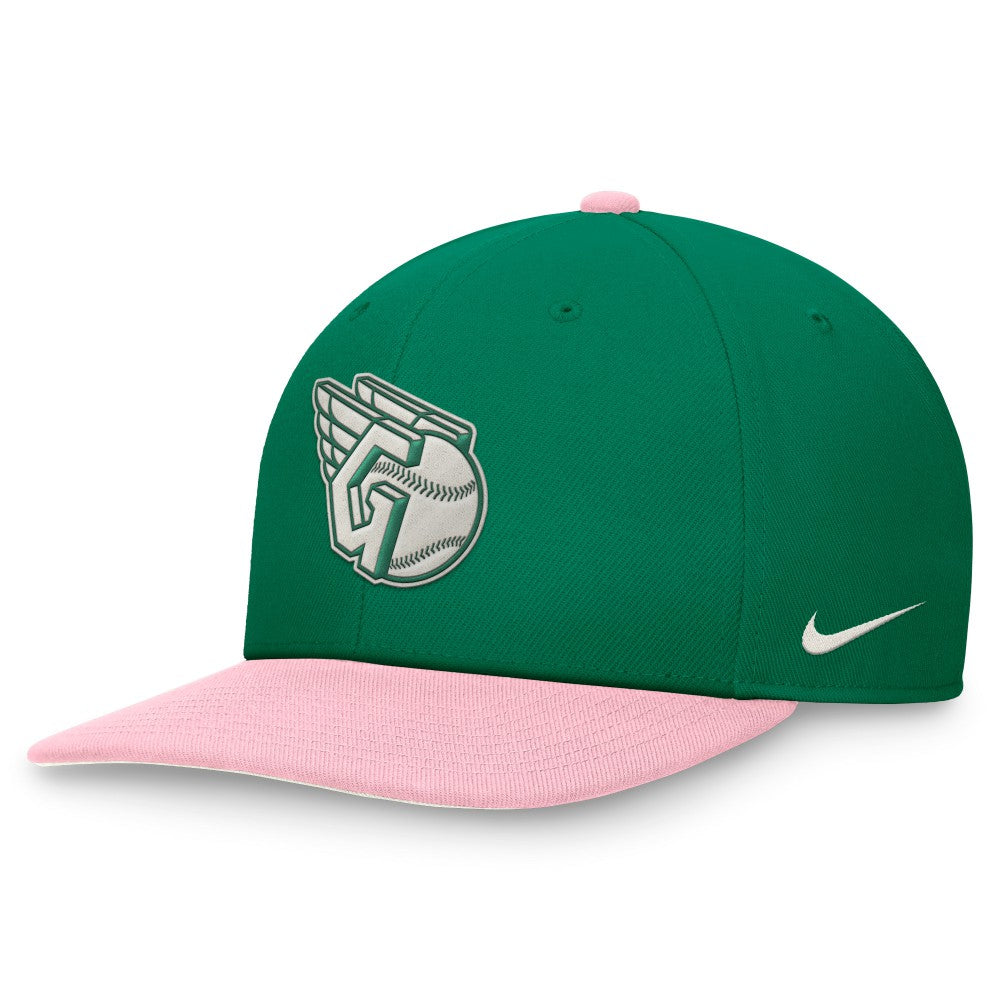 Green/Pink Cleveland Guardians Nike Malachite Pro Performance Snapback Hat