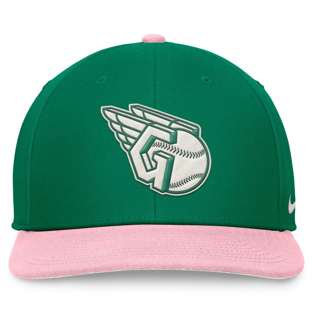 Green/Pink Cleveland Guardians Nike Malachite Pro Performance Snapback Hat