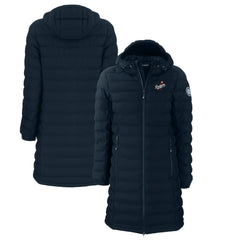 Navy Los Angeles Dodgers Cutter & Buck Women's Cooperstown Collection Mission Ridge Repreve Eco Insulated Long Full-Zip Puffer Jacket