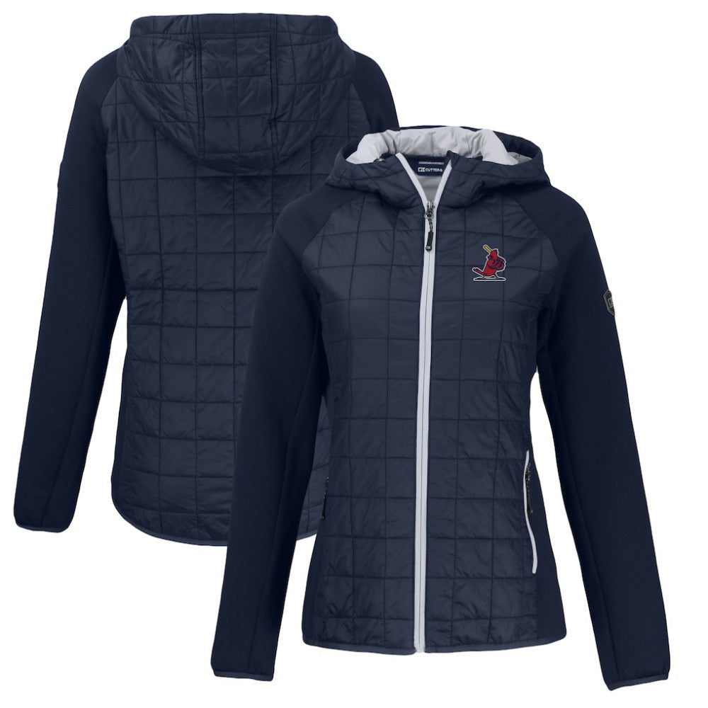 Navy St. Louis Cardinals Cutter & Buck Women's Cooperstown Collection Rainier Primaloft Eco Full-Zip Hybrid Jacket