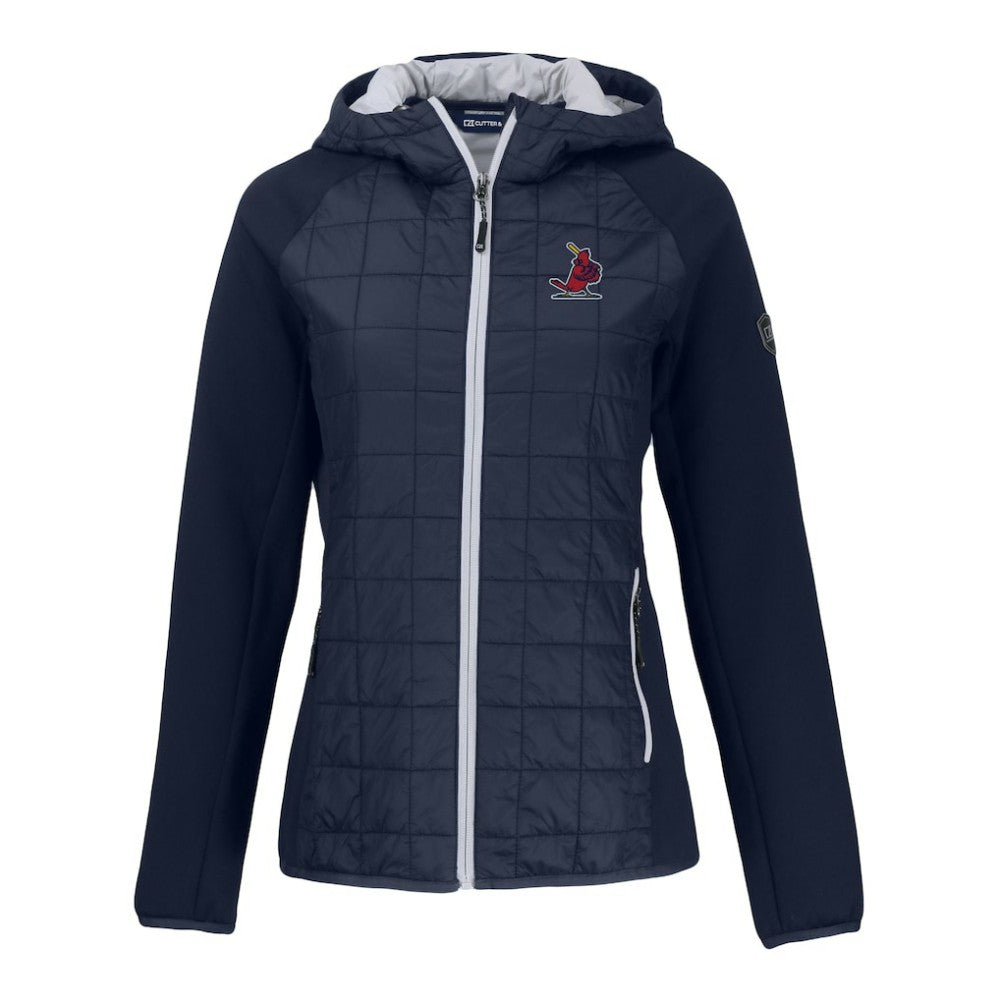 Navy St. Louis Cardinals Cutter & Buck Women's Cooperstown Collection Rainier Primaloft Eco Full-Zip Hybrid Jacket