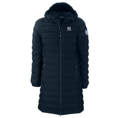 Navy New York Yankees Cutter & Buck Women's Mission Ridge Repreve Eco Insulated Full-Zip Long Puffer Jacket