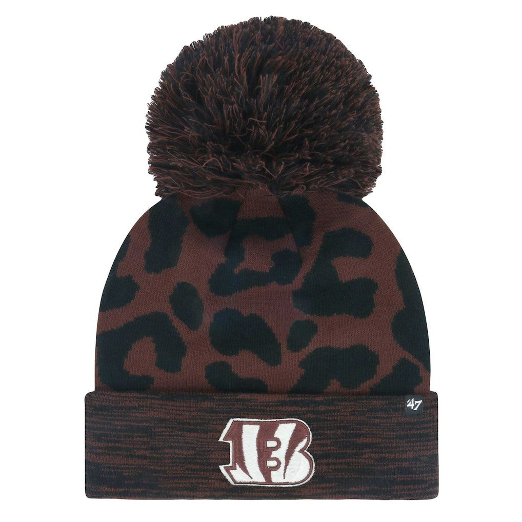 '47 Women's Cacao Cuffed Knit Hat with Pom - Cincinnati Bengals Hats