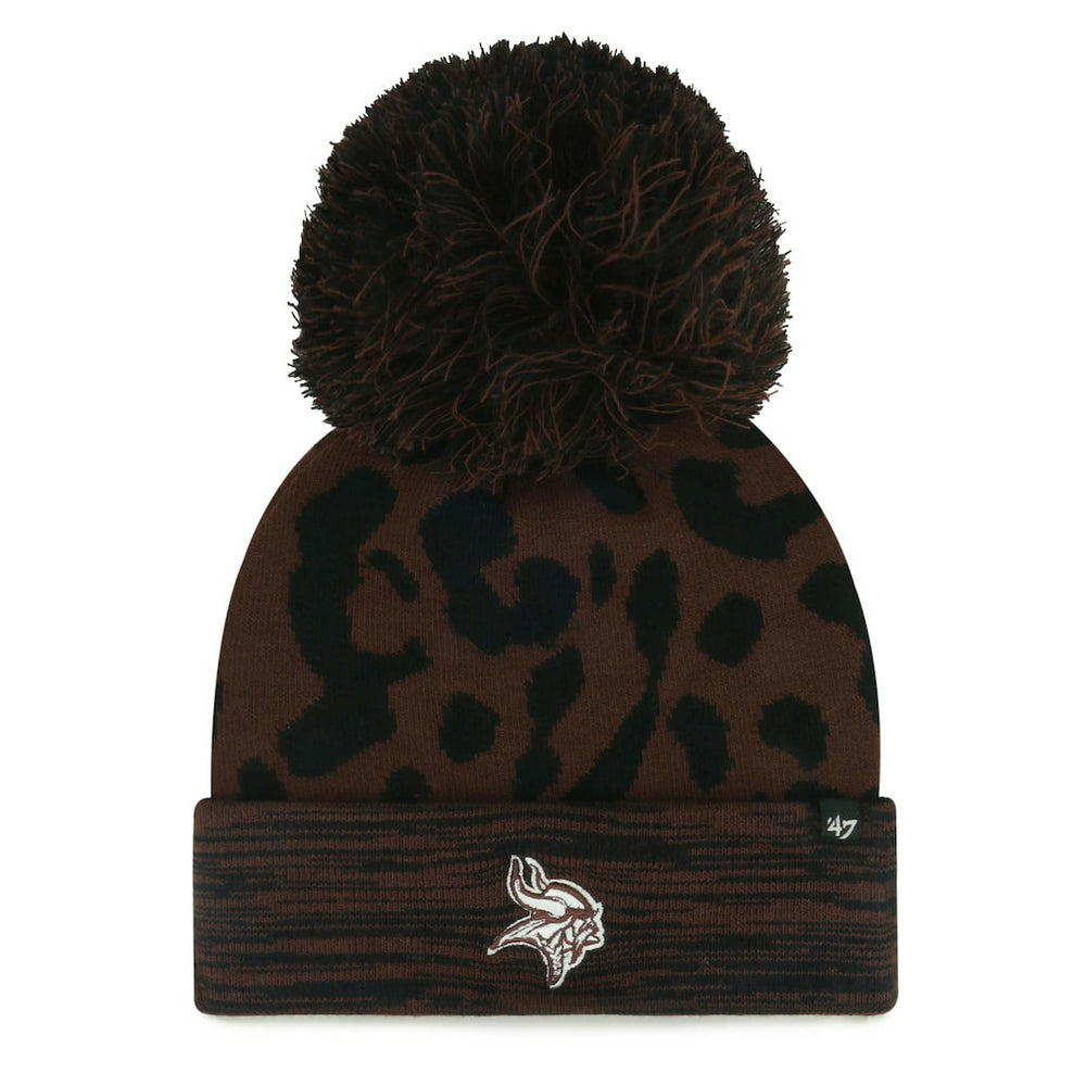 '47 Women's Cacao Cuffed Knit Hat with Pom - Minnesota Vikings Hats