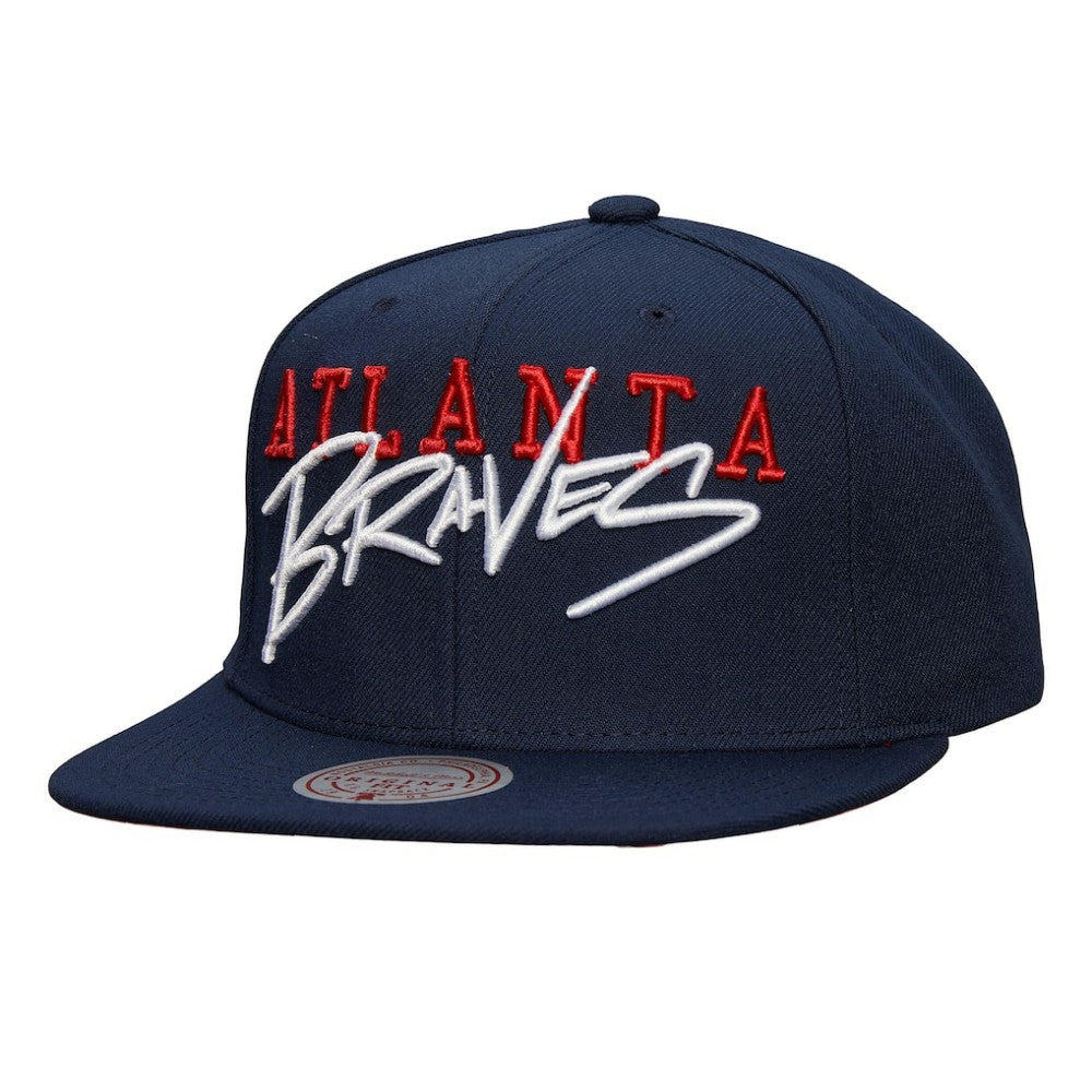 Navy Atlanta Braves Mitchell & Ness Team Tagged Snapback Hat