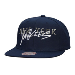 Navy New York Yankees Mitchell & Ness Team Tagged Snapback Hat