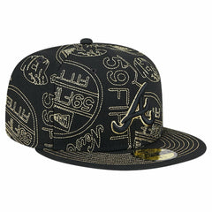 Black Atlanta Braves New Era 59FIFTY Day Allover Fitted Hat