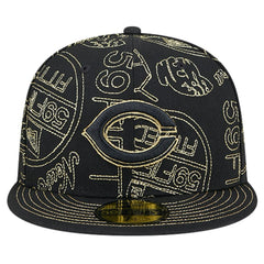 Black Cincinnati Reds New Era 59FIFTY Day Allover Fitted Hat