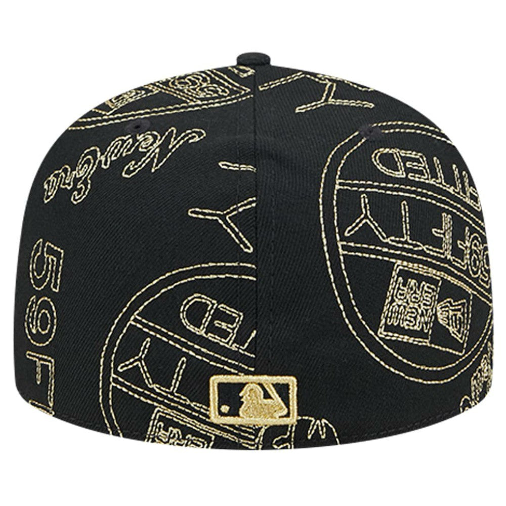 Black Chicago Cubs New Era 59FIFTY Day Allover Fitted Hat