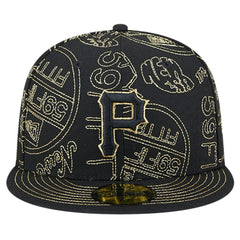 Black Pittsburgh Pirates New Era 59FIFTY Day Allover Fitted Hat
