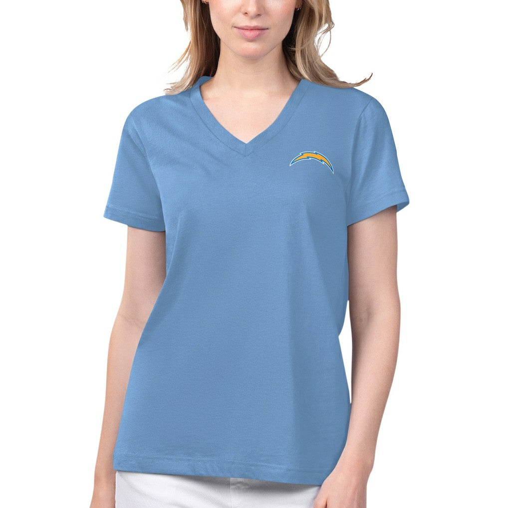 Margaritaville Women's Game Time V-Neck T-Shirt - Los Angeles Chargers T-shirts