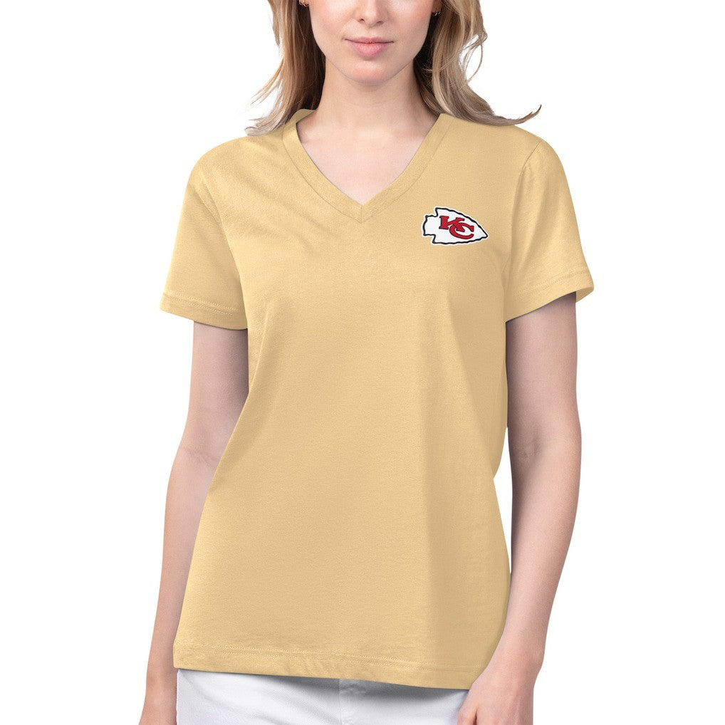 Margaritaville Women's Game Time V-Neck T-Shirt - Kansas City Chiefs T-shirts