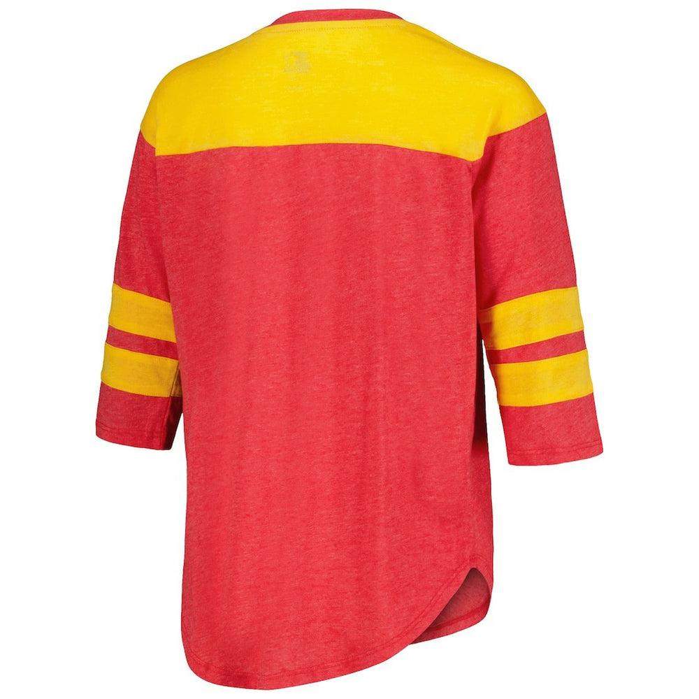 Starter Women's Fullback Tri-Blend 3/4-Sleeve T-Shirt - Kansas City Chiefs T-shirts