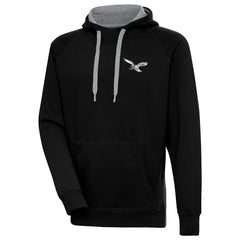 Antigua Throwback Logo Victory Pullover Hoodie - Philadelphia Eagles Hoodies