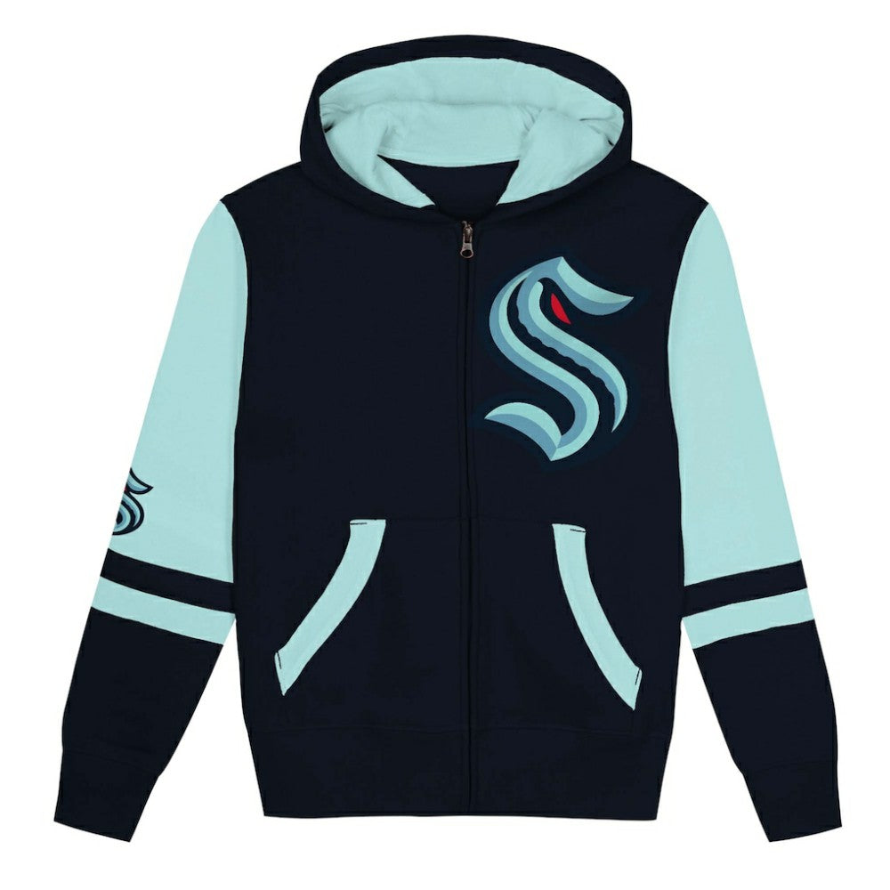 NHL Seattle Kraken Preschool Face Off Full-Zip Hoodie