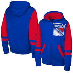 NHL New York Rangers Youth Face Off Full-Zip Hoodie