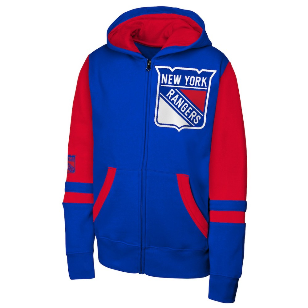 NHL New York Rangers Youth Face Off Full-Zip Hoodie