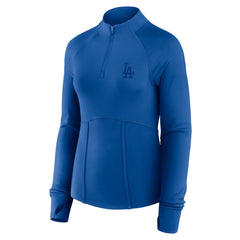 Royal Los Angeles Dodgers Fanatics Women's Elements Raglan Tri-Blend Quarter-Zip Top