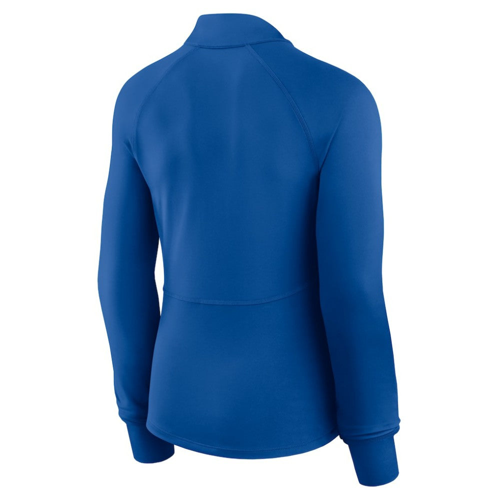 Royal Los Angeles Dodgers Fanatics Women's Elements Raglan Tri-Blend Quarter-Zip Top