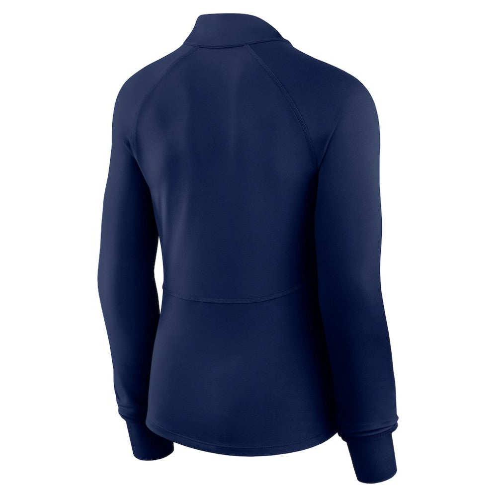 Navy New York Yankees Fanatics Women's Elements Raglan Tri-Blend Quarter-Zip Top