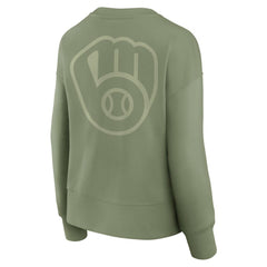 Green Milwaukee Brewers Fanatics Women's Elements Flow Pullover Sweatshirt